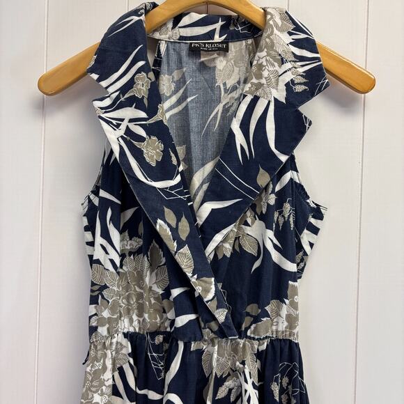 Vintage Women's PK's Kloset Tropical 80s Collared Sundress Floral Summer Preppy - Picture 7 of 8
